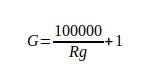 Math formulae to compute amplification gain for AC current monitoring.